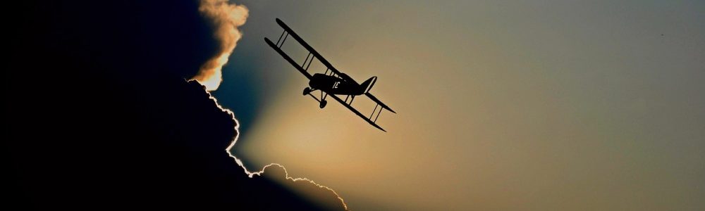 aircraft, double decker, biplane, flight, silhouettes, clouds, sky, plane, airplane, small plane, nature, flying plane, propeller plane, flying, aviation, weather, storm, cumulus, dark clouds, atmosphere, cumulus clouds, sunbeam, backlighting